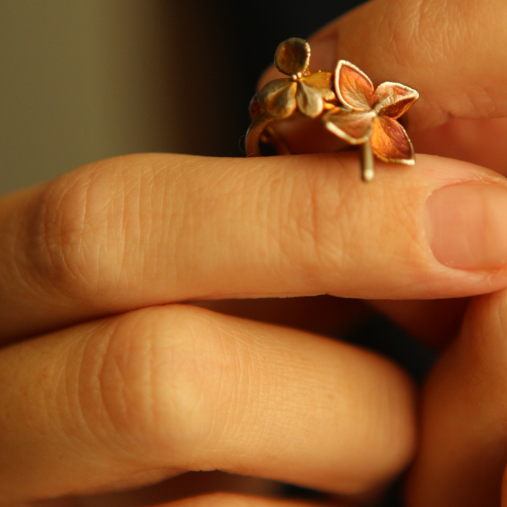 Cuff in silver, Hydrangea, фото 2